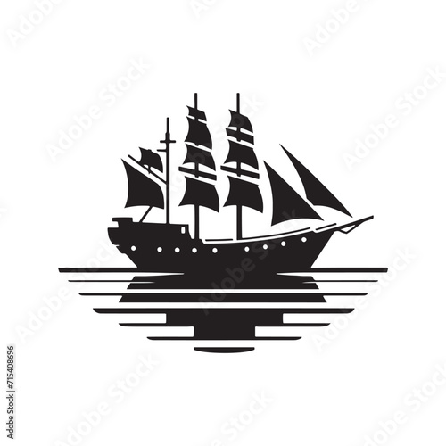 Seafaring Symphony: Ship Silhouette Collection Commencing a Harmonious Overture of Sea Vessel Imagery - Ocean Freight Illustration - Sea Vector - Ship Illustration
