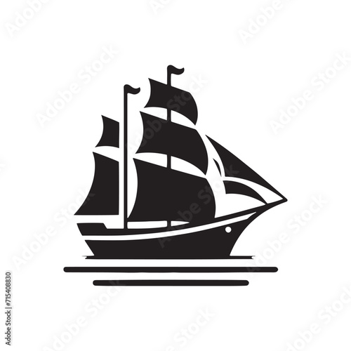 Seafaring Vignettes: Ship Silhouette Collection Comprising Captivating Visual Vignettes of Maritime Scenes - Ocean Freight Illustration - Sea Vector - Ship Illustration
 photo