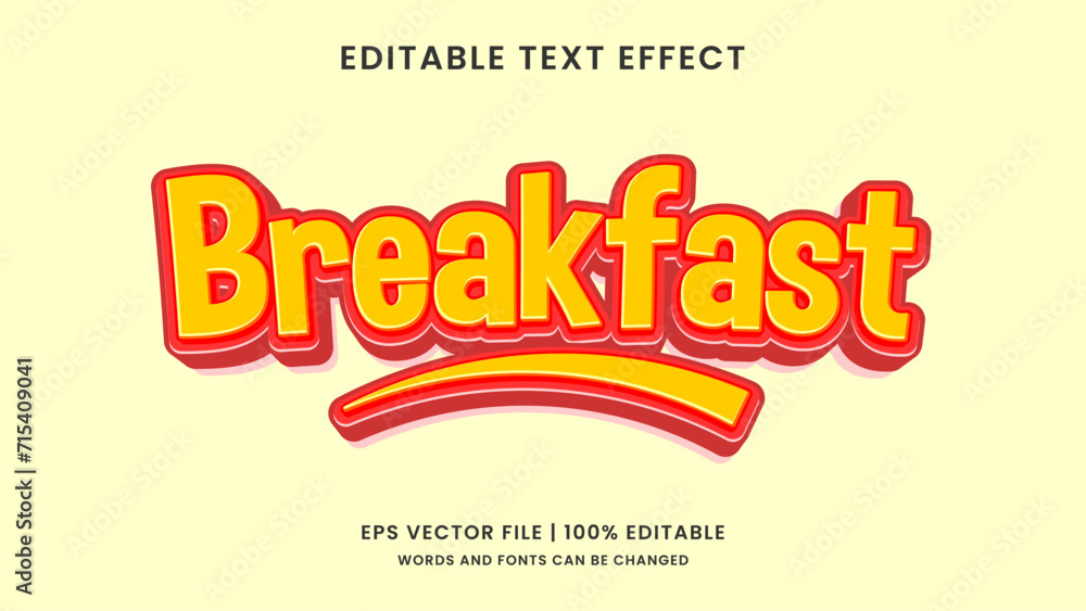 Breakfast food editable text effect