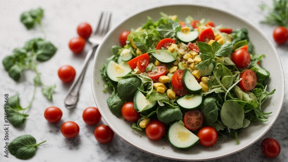 salad with tomatoes and cucumbers