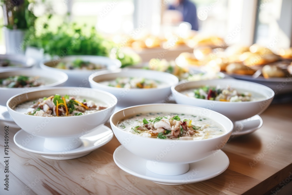 clam chowder tasting event with multiple bowls clam chowder tasting event with multiple bowls