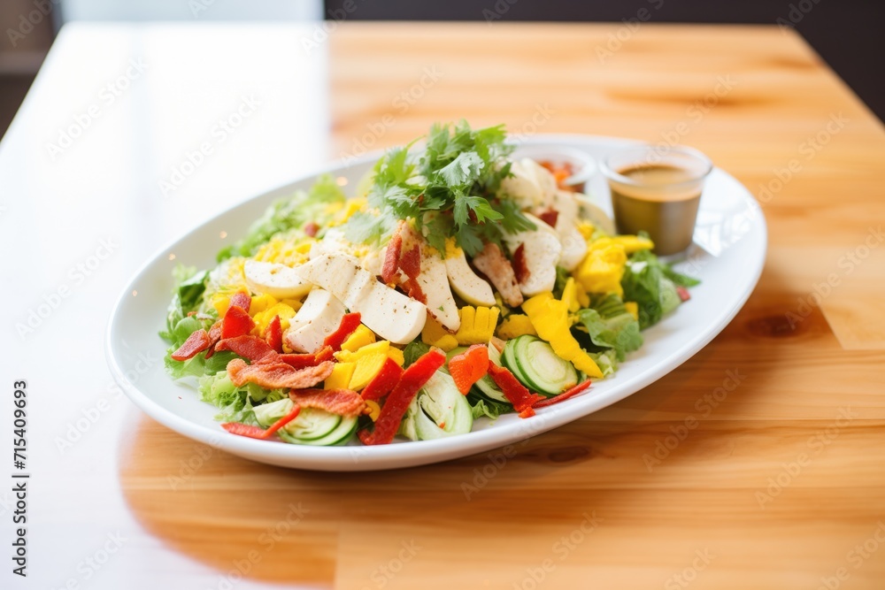 cobb salad with a twist: adding roasted peppers cobb salad with a twist: adding roasted peppers