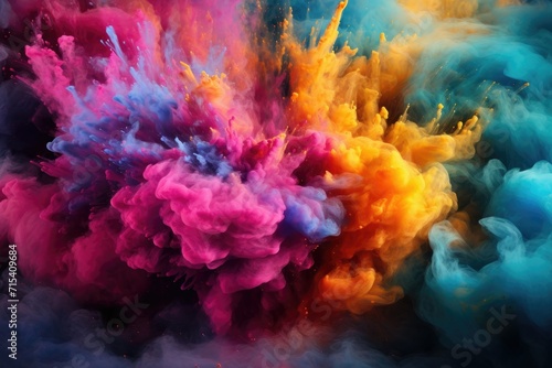 Colorful rainbow smoke powder explosion. Abstract smoke background wallpaper concept  © dwiadi14