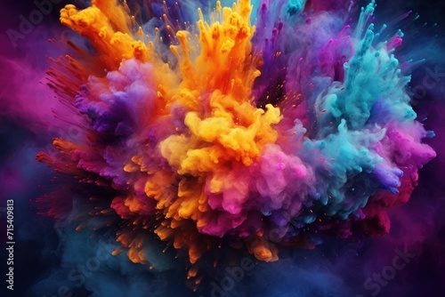 Colorful rainbow smoke powder explosion. Abstract smoke background wallpaper concept  © dwiadi14