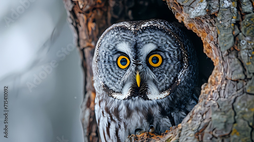 great horned owl in tree, scared, wallpaper 
