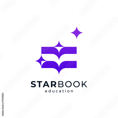 books and stars for education, school, digital library and knowledge