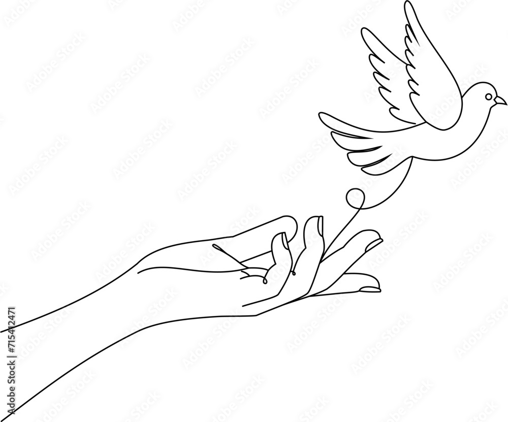 hand with a dove love hand with a dove love