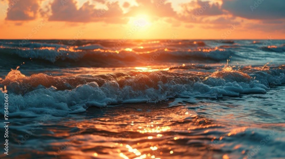 beach with blur background of sea on sunrise, Print media, Illustration, Banner, for website, copy space, for word, template, presentation beach with blur background of sea on sunrise, Print media, Illustration, Banner, for website, copy space, for word, template, presentation