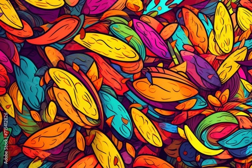  a bunch of colorful leaves that are in the shape of a bunch of orange  yellow  red  and blue leaves.