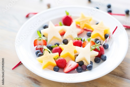 festive christmas fruit salad with star-shaped fruits
