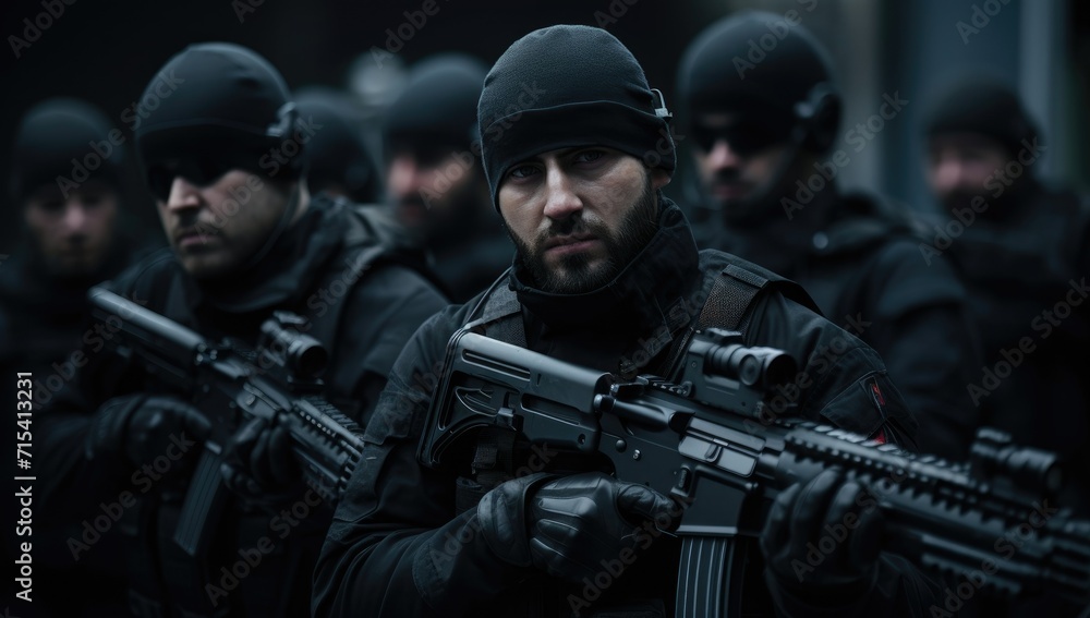 Elite secret military special forces soldier wear full helmet and weapon. Elite secret military special forces soldier wear full helmet and weapon.