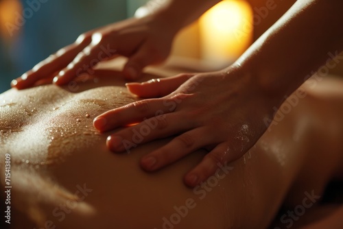 Full body massage. The concept of healing, relaxation, rejuvenation and restoration of the body. 