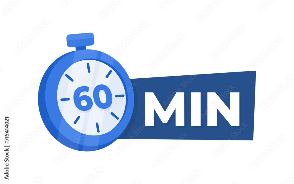 60 Minute Countdown Timer Icon Blue Stopwatch for Time Management and Productivity Concept 60 Minute Countdown Timer Icon Blue Stopwatch for Time Management and Productivity Concept