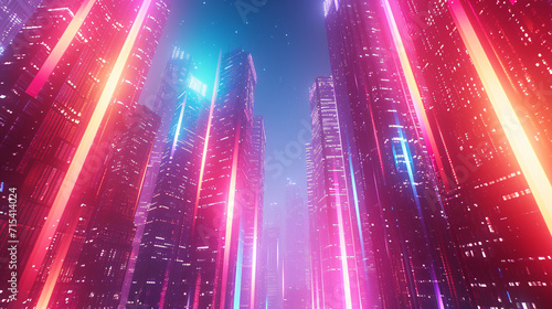 City Skyline in a Cyberpunk Future.