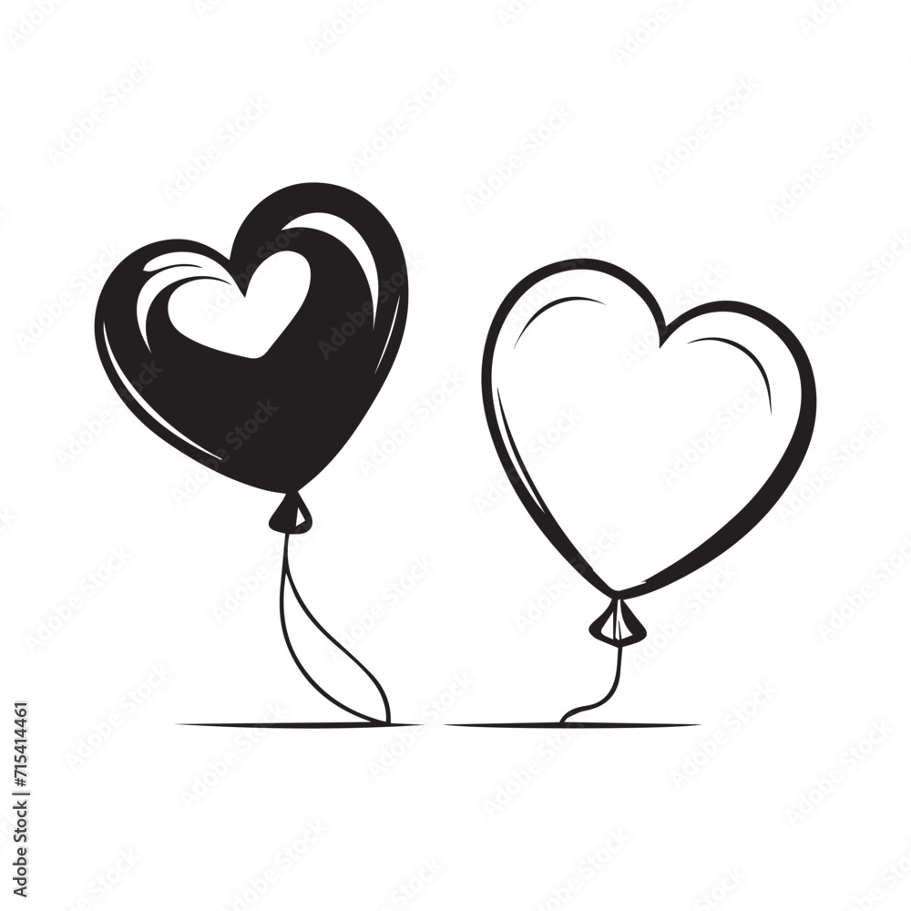 heart love balloon special vector for valentine's day