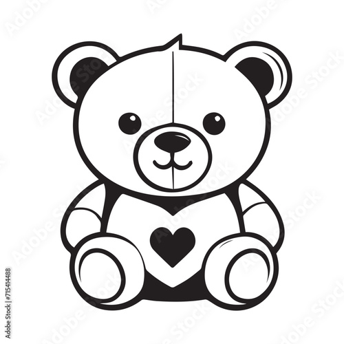 teddy bear animal love vector elements design template logo and iconic style  panda love vector special for Valentin s 