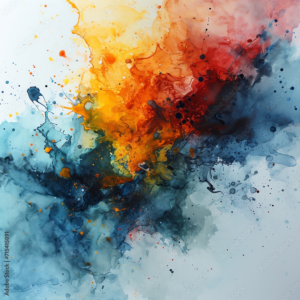 Vivid Watercolor Eruption Abstract Painting Vivid Watercolor Eruption Abstract Painting