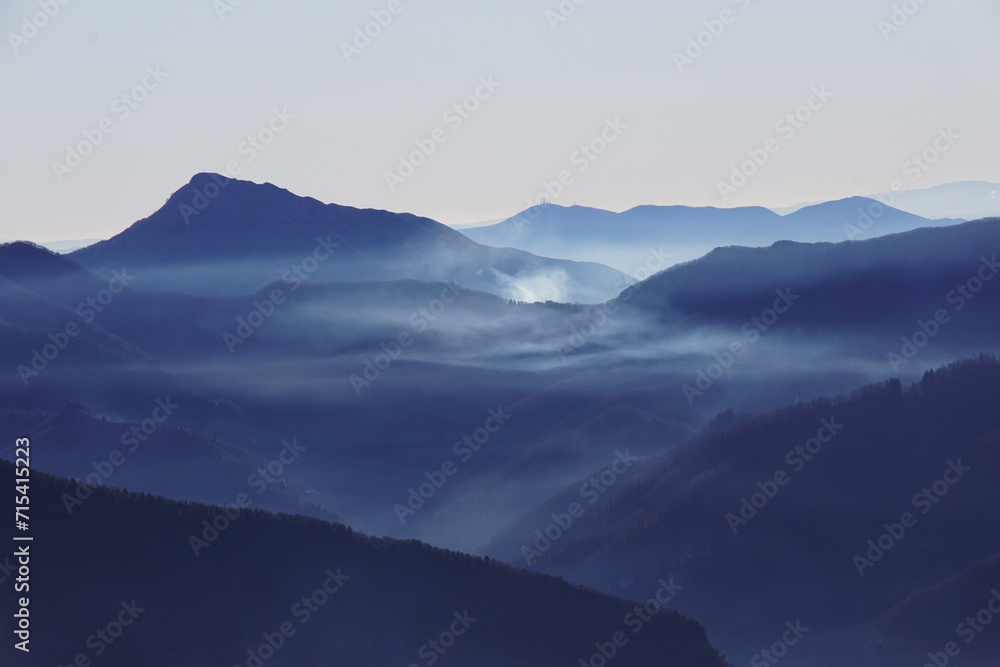 mountains in the mist