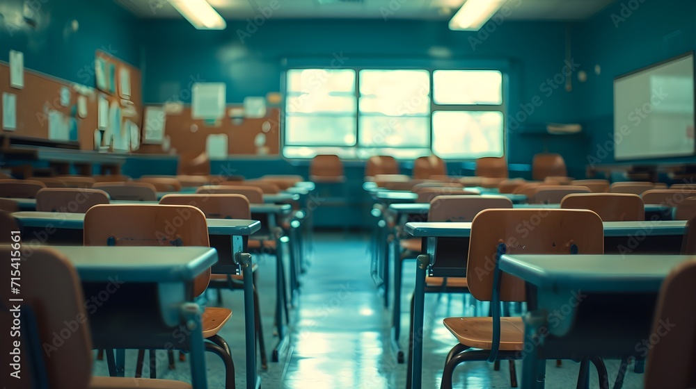 Fototapeta premium Back to school, Classroom Hustle, background image, generative AI