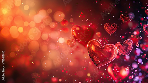 valentines day background with hearts