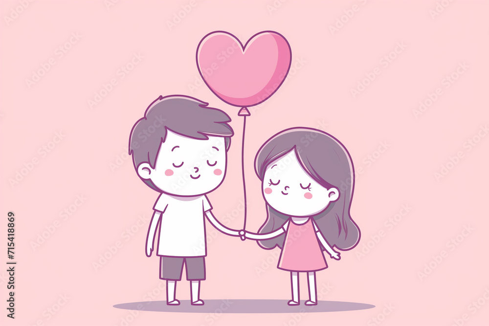 A couple, a loving family, surrounded by hearts and joy, depicted in a beautiful and heartwarming illustration capturing the essence of love, Valentine's concept,Generative Ai Illustration. A couple, a loving family, surrounded by hearts and joy, depicted in a beautiful and heartwarming illustration capturing the essence of love, Valentine's concept,Generative Ai Illustration.