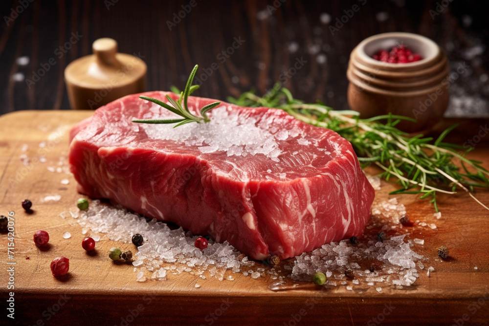 High-quality beef tenderloin, on a wooden board, spices, unusual background. meat for quality cooking. High-quality beef tenderloin, on a wooden board, spices, unusual background. meat for quality cooking.