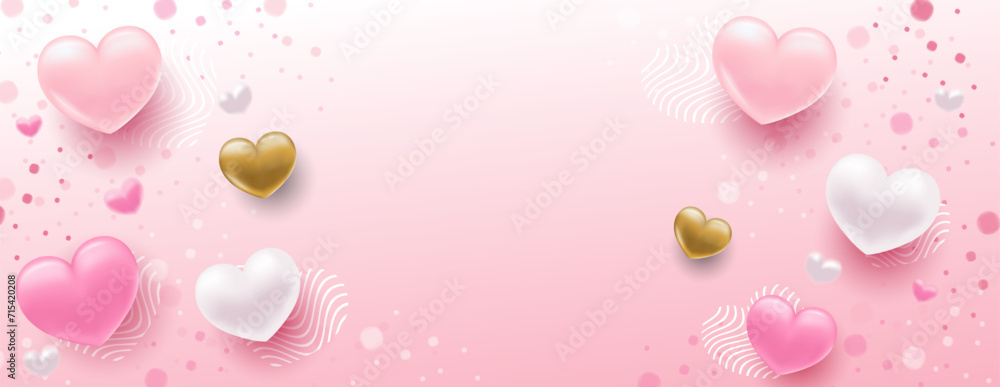 Background with heart. Delicate bright with 3D volumetric hearts. Texture for banner and postcard. Suitable for Valentine's Day and Mother's Day. Background with heart. Delicate bright with 3D volumetric hearts. Texture for banner and postcard. Suitable for Valentine's Day and Mother's Day.