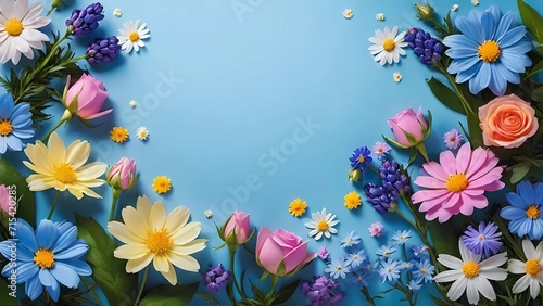 frame of flowers, spring flowers border, spring flowers frame