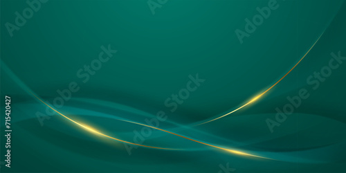 green abstract background design with elegant golden elements vector illustration