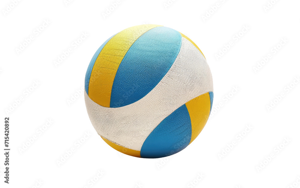 Blue Yellow and White Volleyball on a transparent background