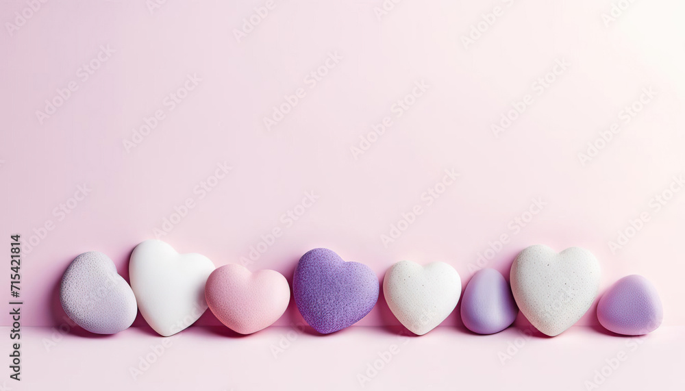 Cute small stone hearts with copy space Cute small stone hearts with copy space