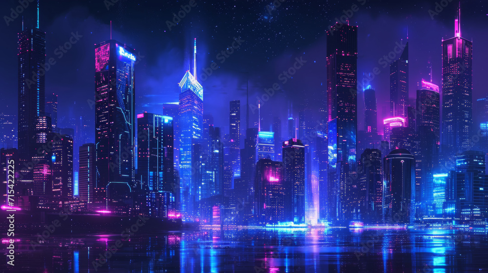 Obraz premium Future city on a horizon with highway road fast going to it vector abstract background metropolis skyline with speed highway road to town.