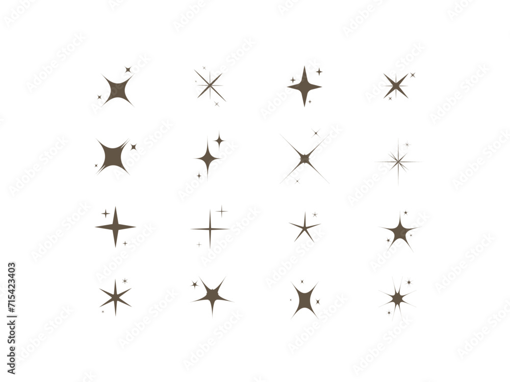 vector flat sparkling star collection vector flat sparkling star collection