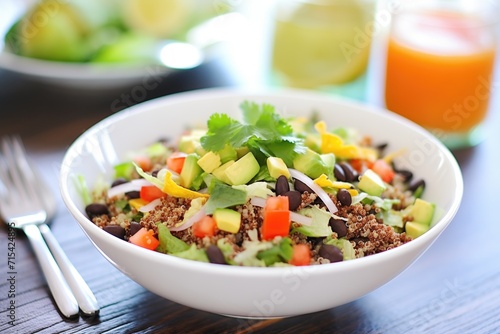 vegetarian taco salad with black beans and quinoa