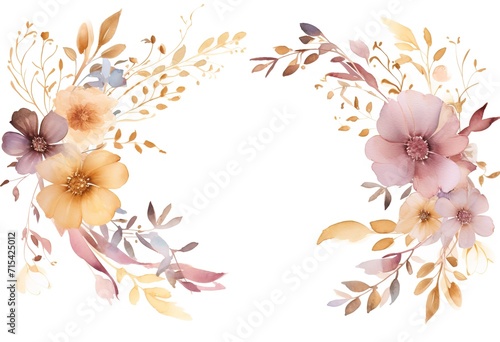 Watercolor Wreath Frame Background