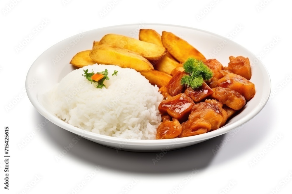 Brazilian Executive Lunch Dish on White Background Brazilian Executive Lunch Dish on White Background