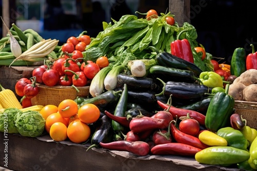 Farmers Market in Caxias do Sul, Brazil: Vegetables and Scales photo