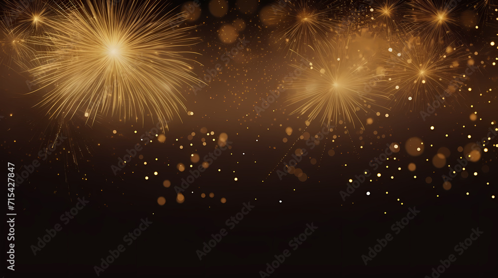 Obraz premium Beautiful creative holiday background with fireworks and sparkles
