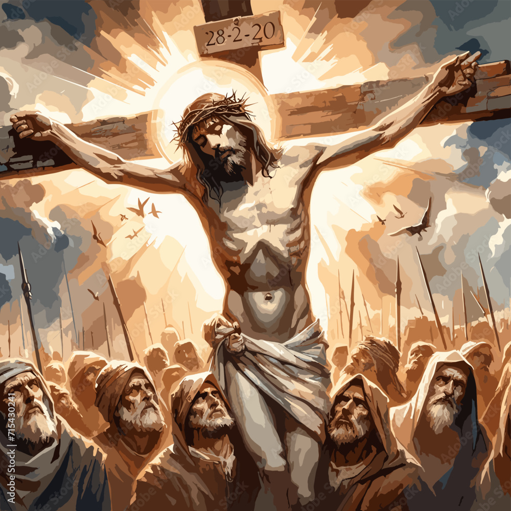 Fototapeta premium The resurrection of Jesus painting