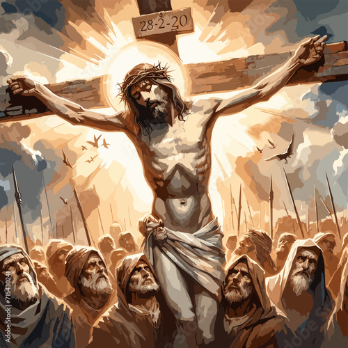 The resurrection of Jesus painting