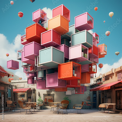 interior of cafe created with Generative Ai