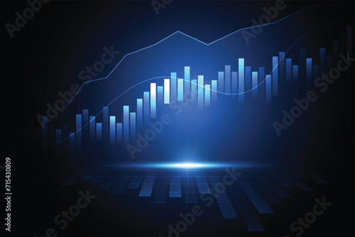 Business candle stick graph chart of stock market investment trading on white background design. Bullish point, Trend of graph. Vector illustration photo