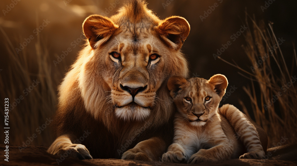 lion and lioness portrait