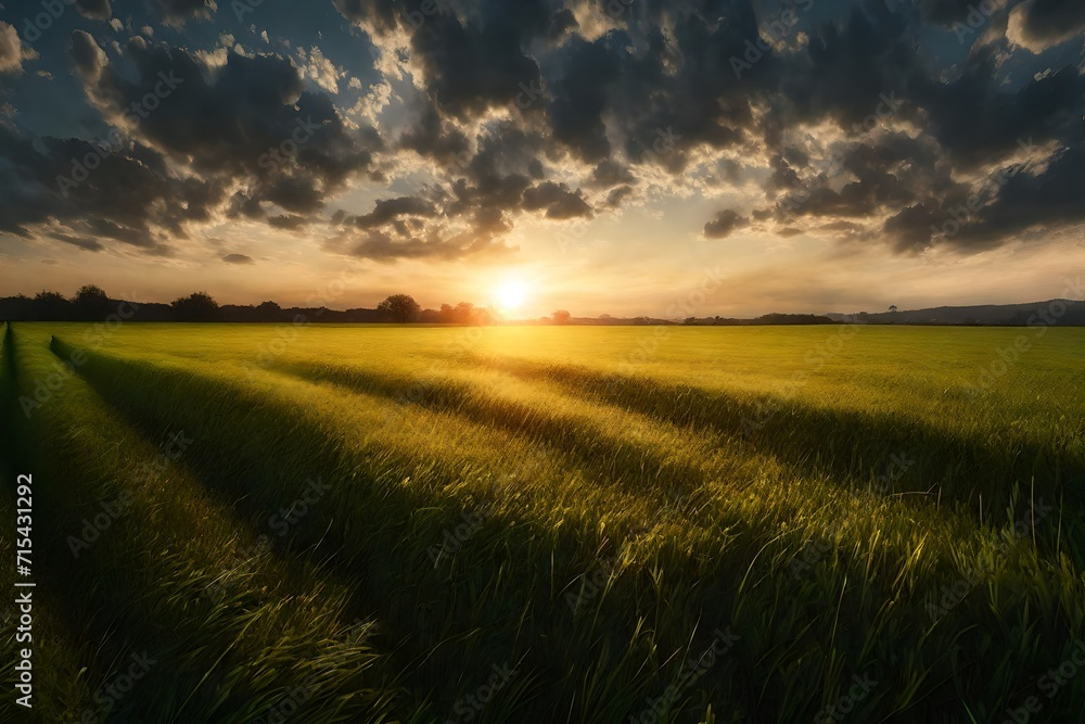 sunset in the field