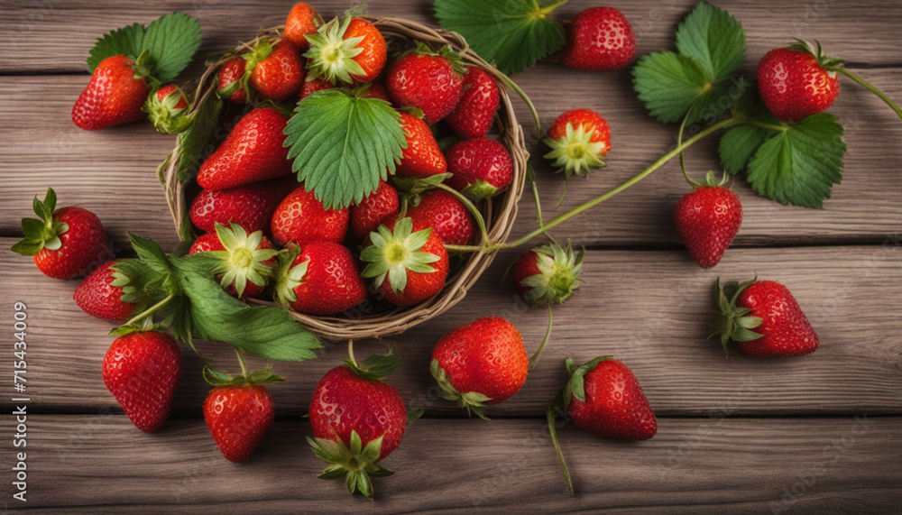 Strawberries on a wooden table background. Copy space Strawberries on a wooden table background. Copy space