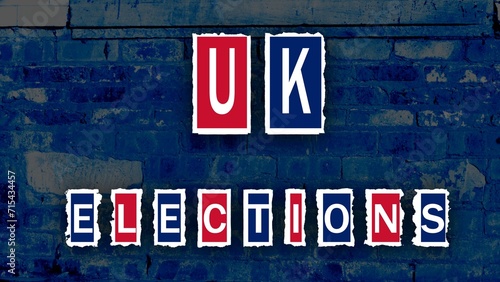 UK Elections banner on torn paper effect 
