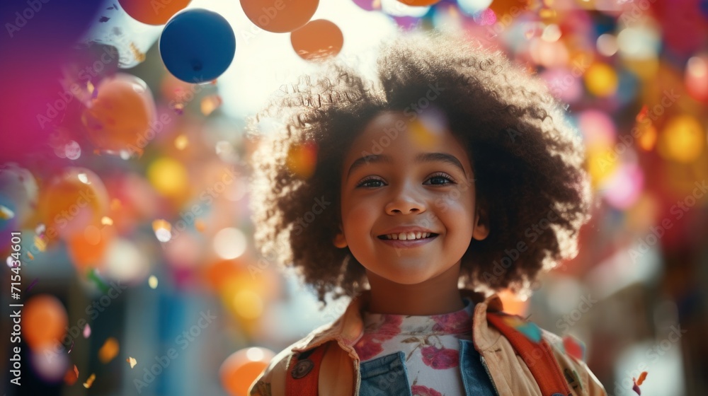 beautiful little girl with colorful balloons on a street. beautiful little girl with colorful balloons on a street.