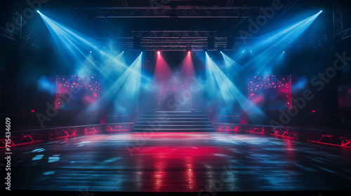 colorful interior of bright and beautiful night club photo