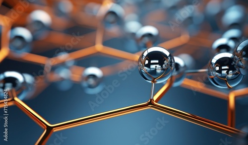 a model with hexagons and spheres inside.