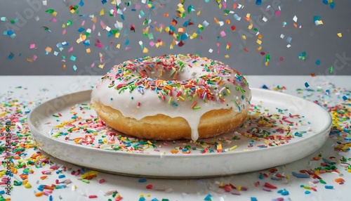 Donuts with sprinkels and confetti